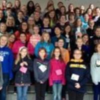 Group picture of all of the girl scouts attending college readiness experience day